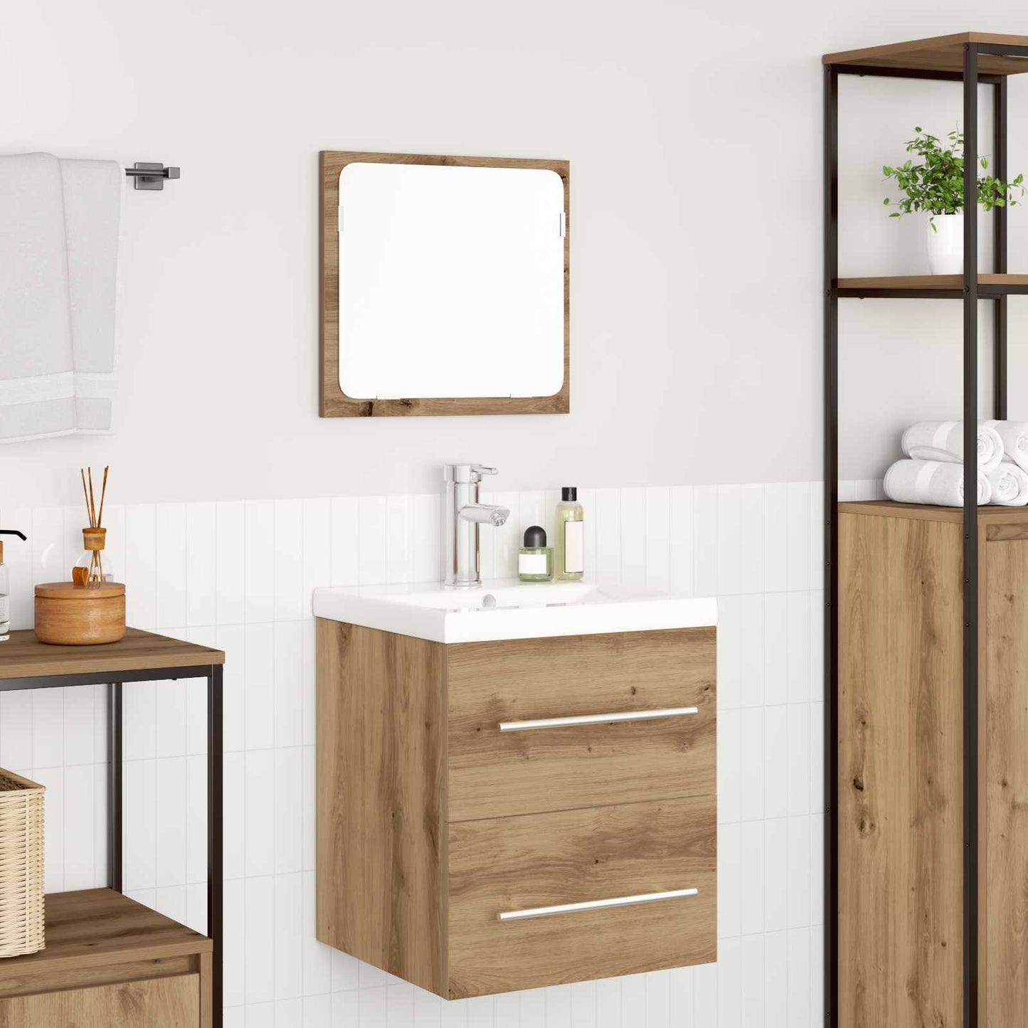 Bathroom Furniture Set 2 pcs Artisan Oak Engineered Wood