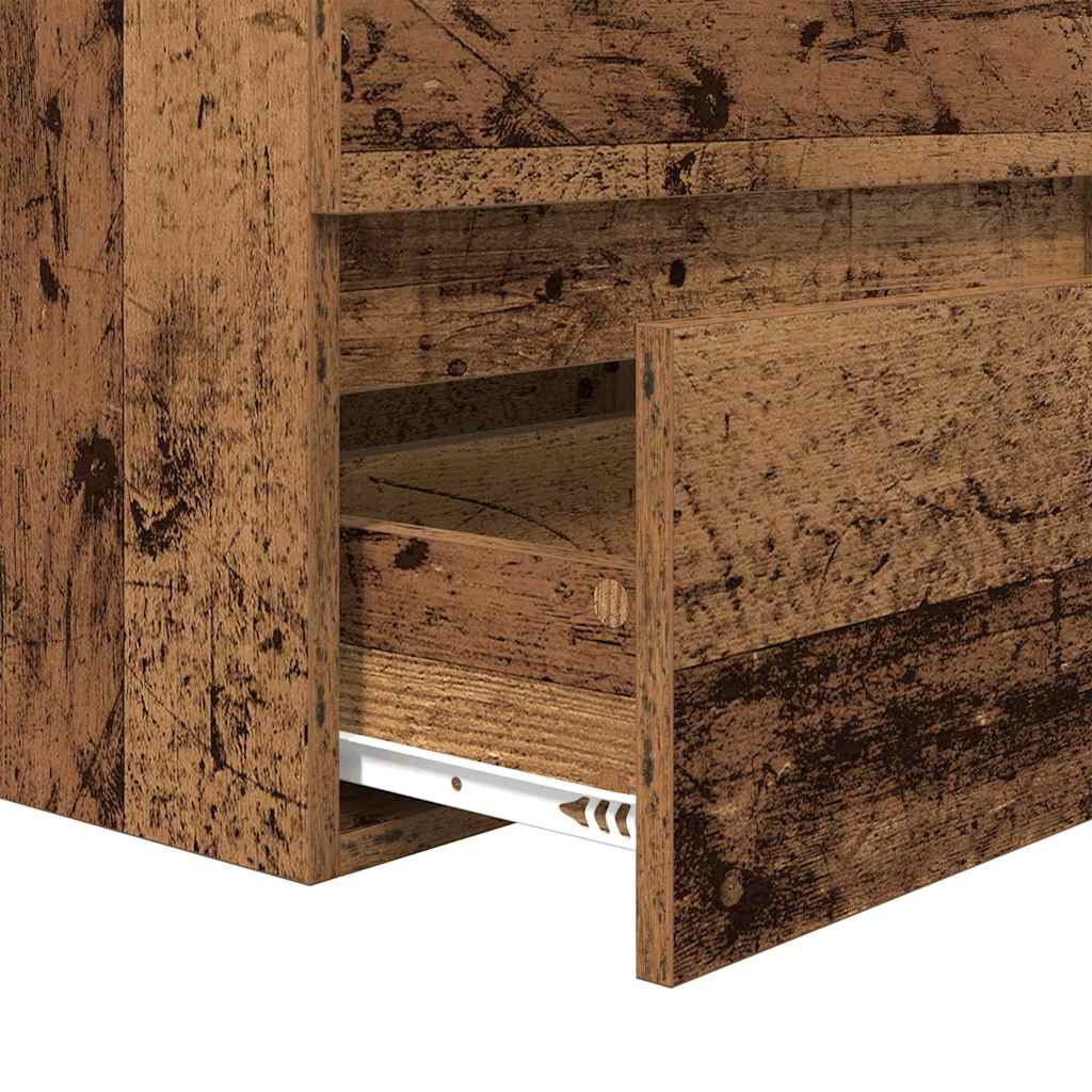 Bathroom Furniture Set 2 pcs Old Wood and White Engineered Wood