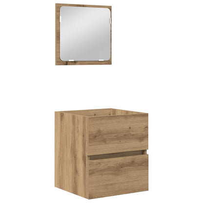 Bathroom Furniture Set with Drawer 2 pcs Artisan Oak and White