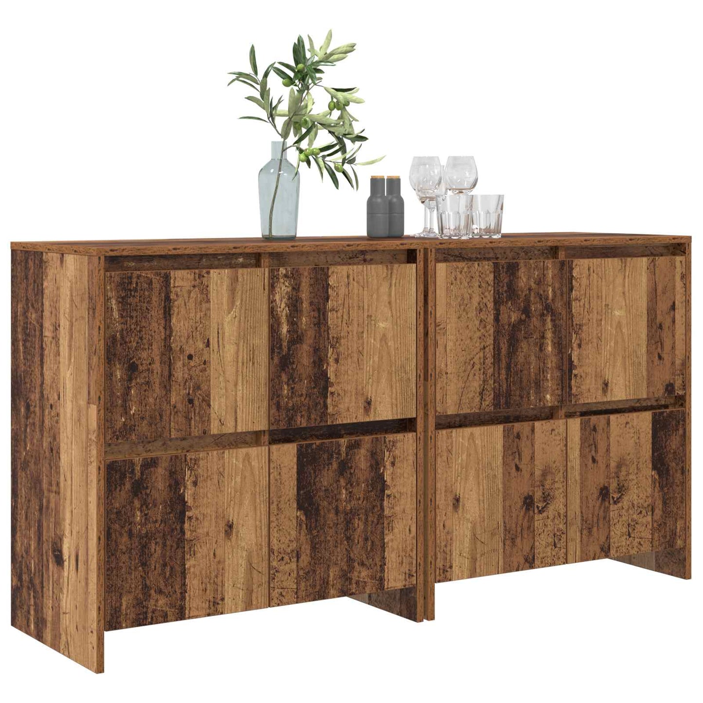 Sideboards 2 pcs Old wood 70 x 41 x 75 cm Engineered Wood