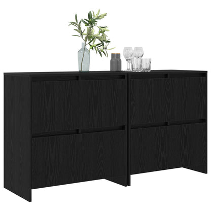 Sideboards 2 pcs Black oak 70 x 41 x 75 cm Engineered wood