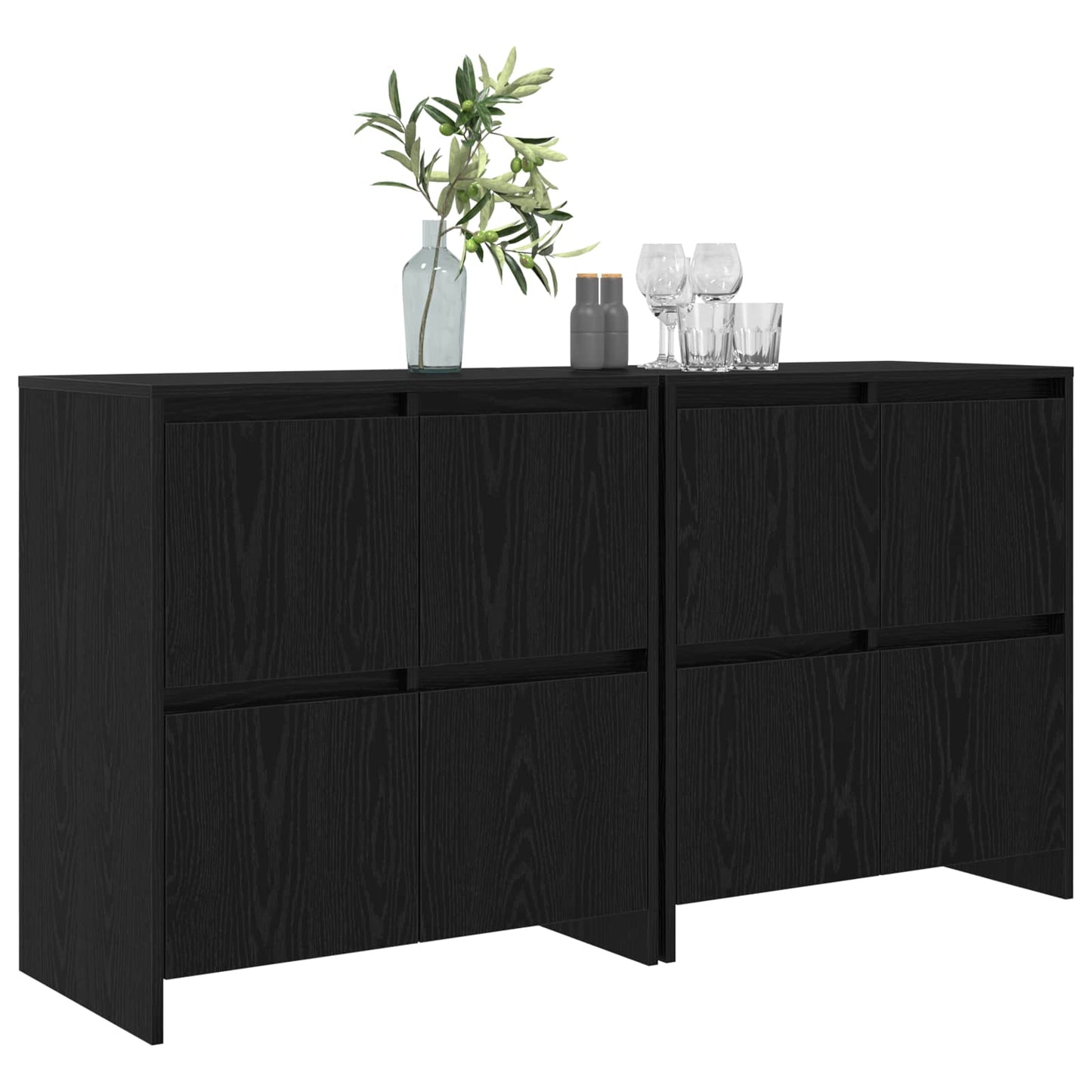 Sideboards 2 pcs Black oak 70 x 41 x 75 cm Engineered Wood