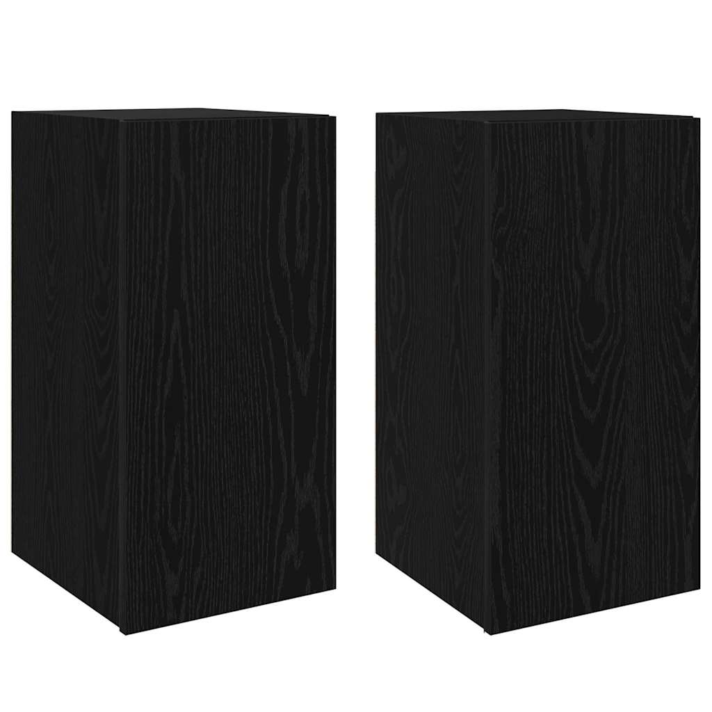 TV Cabinet Set 4 pcs Black Oak Engineered Wood
