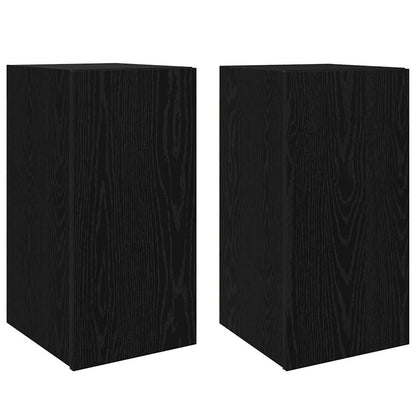 TV Cabinet Set 4 pcs Black Oak Engineered Wood