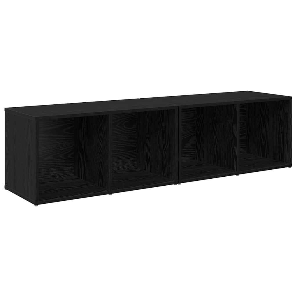 TV Cabinet Set 2 pcs Black Oak Engineered Wood