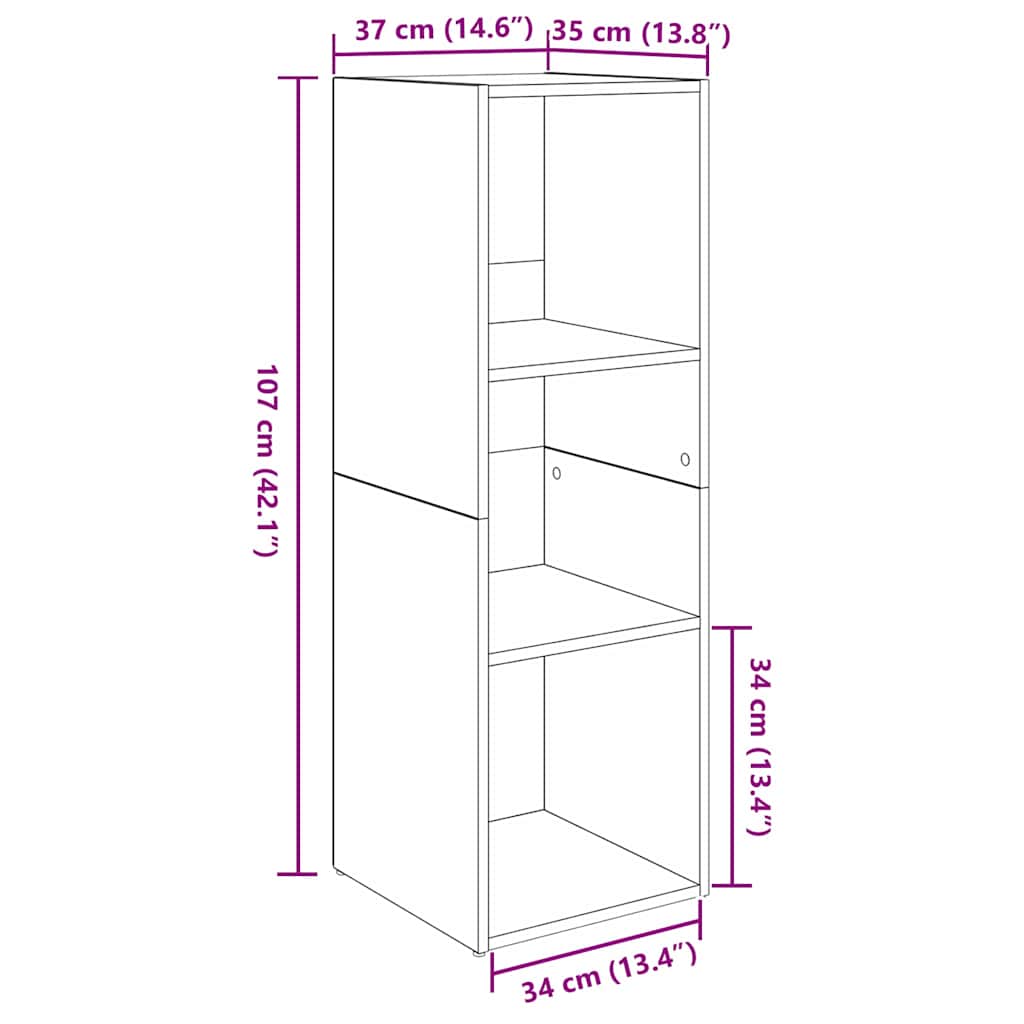 TV Cabinet Set 4 pcs Black Oak Engineered Wood