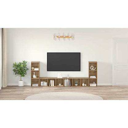 TV Cabinet Set Wall-mounted 4 pcs Artisan Oak 37 x 35 x 107 cm