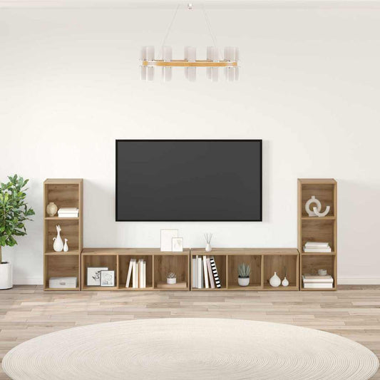 TV Cabinet Set 4 pcs Artisan Oak Engineered Wood