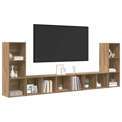 TV Cabinet Set Wall-mounted 4 pcs Artisan Oak 37 x 35 x 107 cm