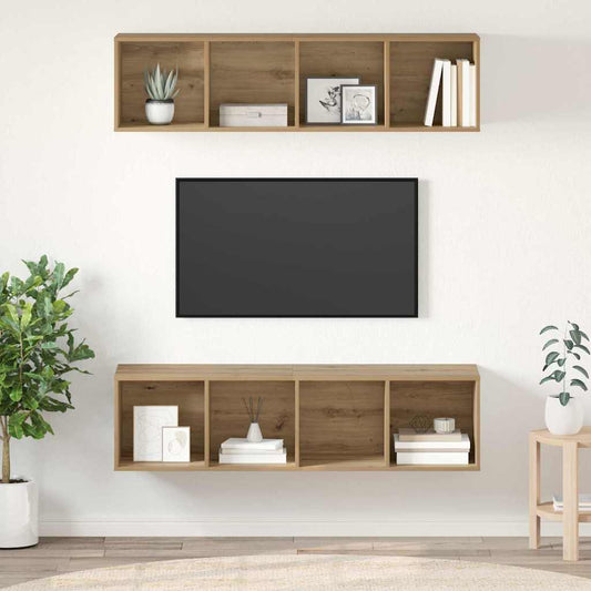 TV Cabinet Set 2 pcs Artisan Oak 37 x 37 x 142.5 cm