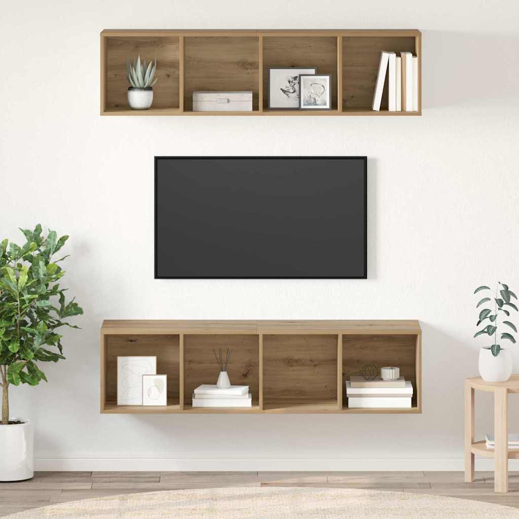 TV Cabinet Set 2 pcs Artisan Oak Engineered Wood