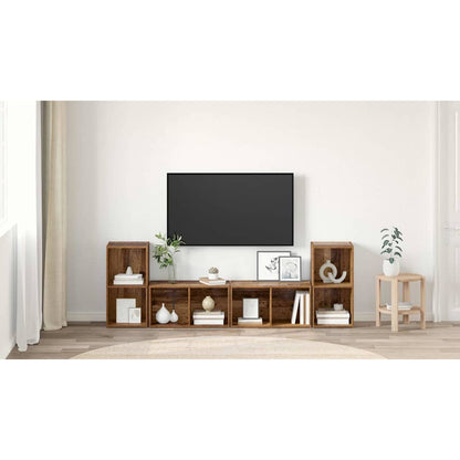 TV Cabinet Set 4 pcs Old Wood 37 x 37 x 72 cm Engineered Wood