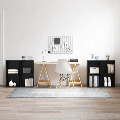 TV Cabinet Set 4 pcs Black Oak Engineered Wood