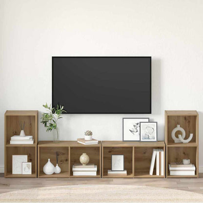 TV Cabinet Set 4 pcs Artisan Oak Engineered Wood