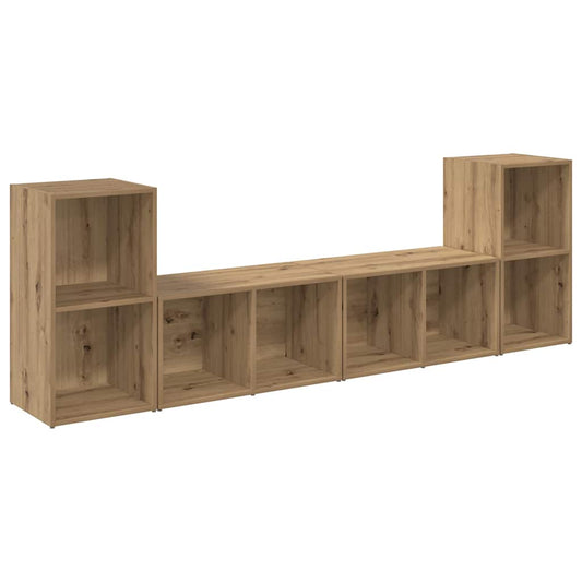 TV Cabinet Set 4 pcs Artisan Oak Engineered Wood