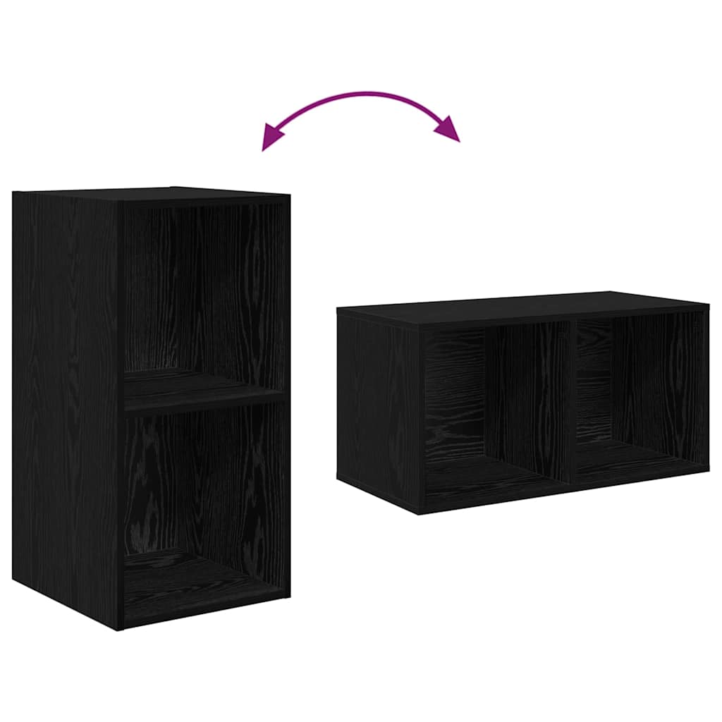 TV Cabinet Set 4 pcs Black Oak Engineered Wood