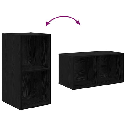 TV Cabinet Set 4 pcs Black Oak Engineered Wood