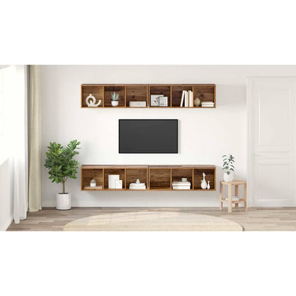 TV Cabinet Set 4 pcs Old Wood 37 x 37 x 107 cm Engineered Wood