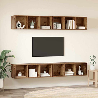 TV Cabinet Set 4 pcs Old Wood 37 x 37 x 107 cm Engineered Wood