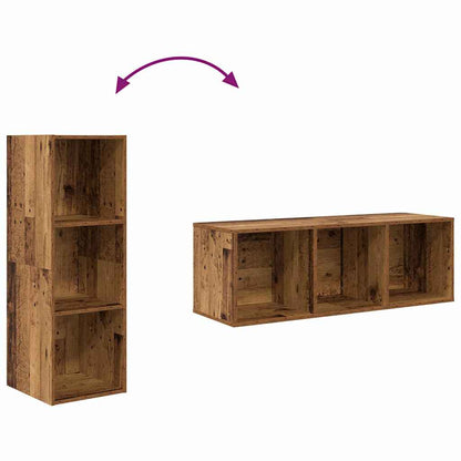 TV Cabinet Set 4 pcs Old Wood 37 x 37 x 107 cm Engineered Wood