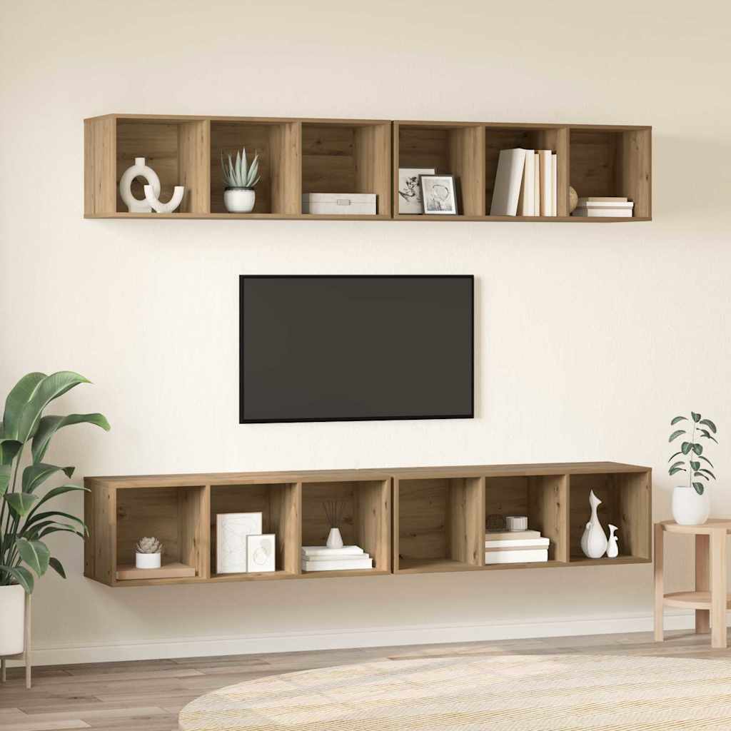 TV Cabinet Set 4 pcs Artisan Oak Engineered Wood