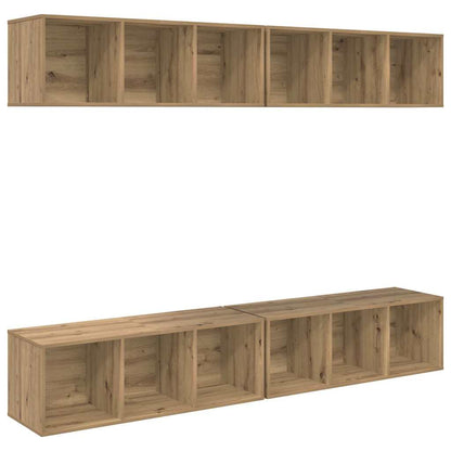 TV Cabinet Set Wall-mounted 4 pcs Artisan Oak 37 x 37 x 107 cm