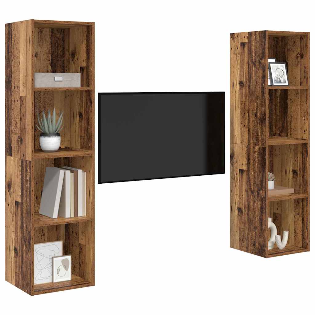 TV Cabinet Set 2 pcs Brown 37 x 37 x 142.5 cm Engineered Wood