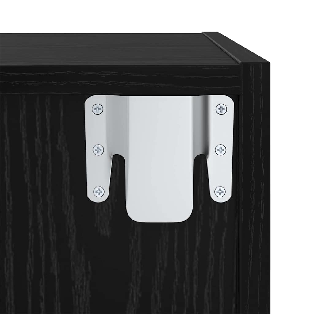 TV Cabinet Set 2 pcs Black Engineered Wood