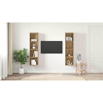 TV Cabinet Set 2 pcs Brown 37 x 37 x 142.5 cm Engineered Wood