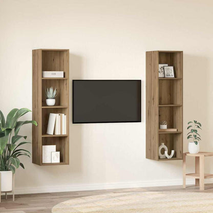TV Cabinet Set 2 pcs Brown 37 x 37 x 142.5 cm Engineered Wood