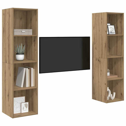 TV Cabinet Set 2 pcs Brown 37 x 37 x 142.5 cm Engineered Wood