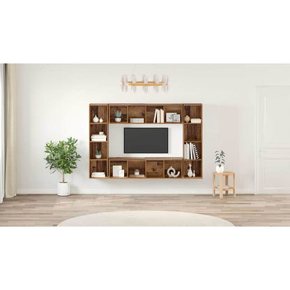 TV Cabinet Set 4 pcs Brown 37 x 37 x 142.5 cm Engineered Wood