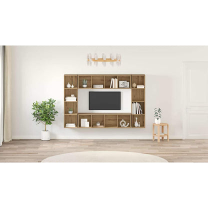 TV Cabinet Set 4 pcs Brown 37 x 37 x 142.5 cm Engineered Wood