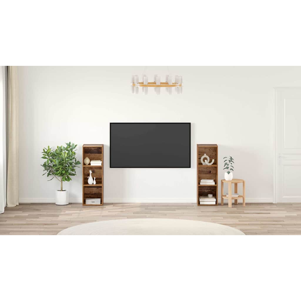 TV Cabinet Set 2 pcs Old Wood 107 x 35 x 37 cm Engineered Wood