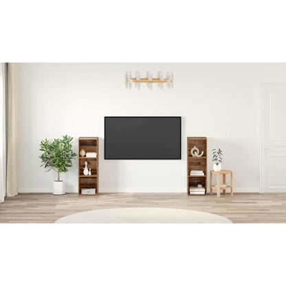TV Cabinet Set 2 pcs Old Wood 107 x 35 x 37 cm Engineered Wood