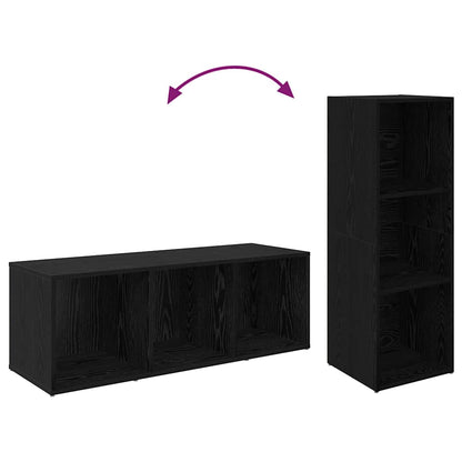 TV Cabinet Set 2 pcs Black Oak Engineered Wood