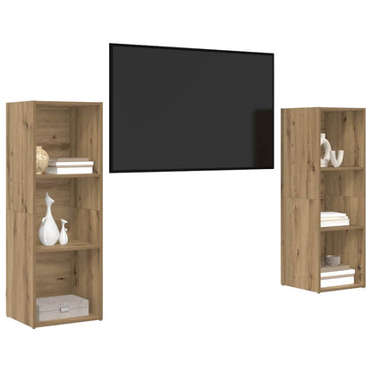 TV Cabinet Set 2 pcs Artisan Oak Engineered Wood