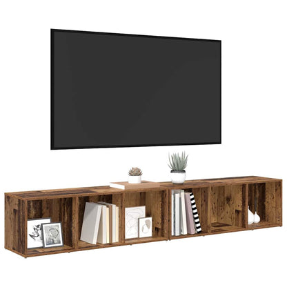 TV Cabinet Set 2 pcs Old Wood 37 x 35 x 107cm Engineered Wood