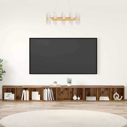 TV Cabinet Set 3 pcs Old Wood 37 x 35 x 107 cm Engineered Wood