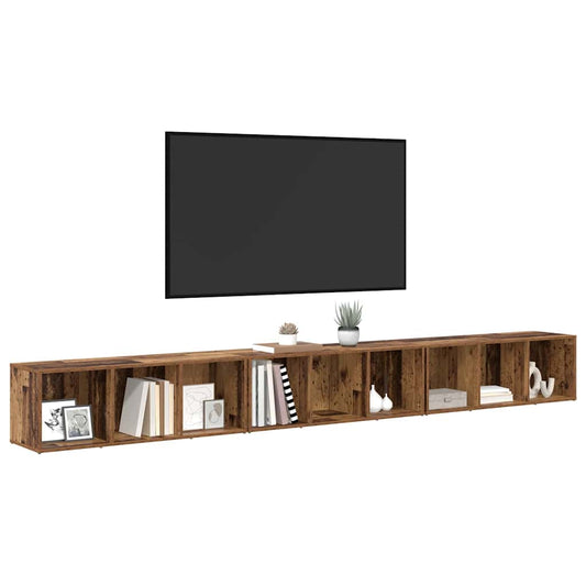 TV Cabinet Set 3 pcs Old Wood 37 x 35 x 107 cm Engineered Wood