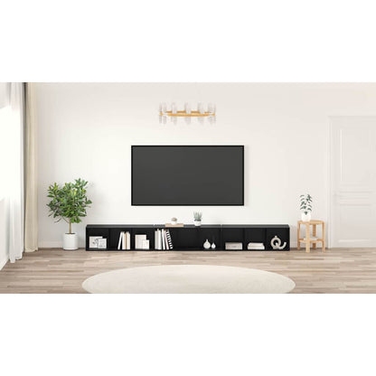 TV Cabinet Set 3 pcs Black Oak 37 x 35 x 107 cm Engineered Wood