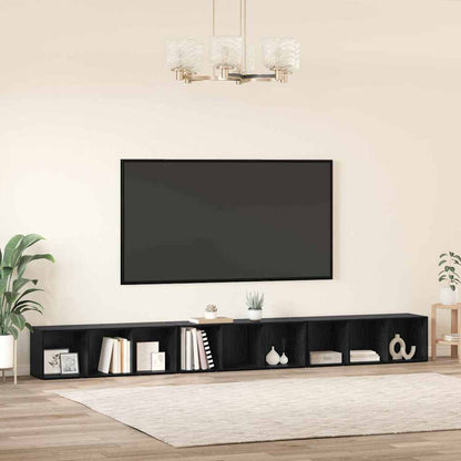 TV Cabinet Set 3 pcs Black Oak Engineered Wood