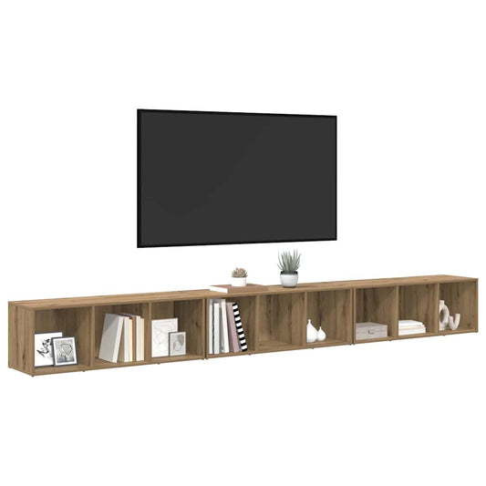 TV Cabinet Set Wall-mounted 3 pcs Artisan Oak 37 x 35 x 107 cm
