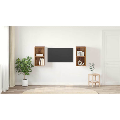TV Cabinet Set 2 pcs Old Wood 37 x 37 x 72 cm Engineered Wood
