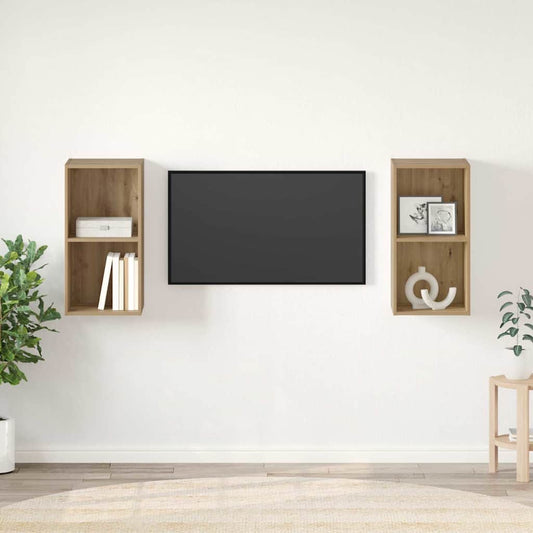 TV Cabinet Set 2 pcs Artisan Oak Engineered Wood