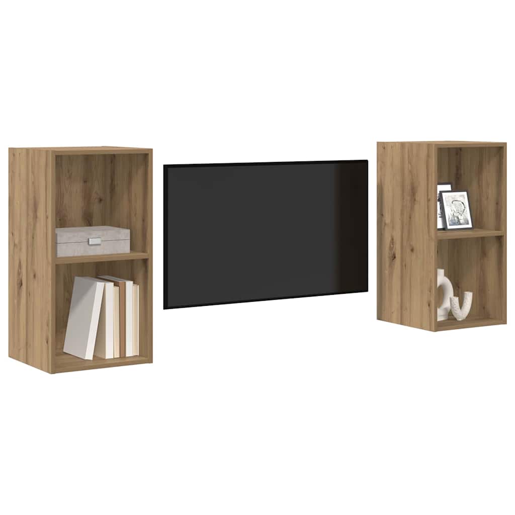 TV Cabinet Set 2 pcs Artisan Oak Engineered Wood