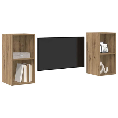 TV Cabinet Set Wall-mounted 2 pcs Artisan Oak 37 x 37 x 72 cm