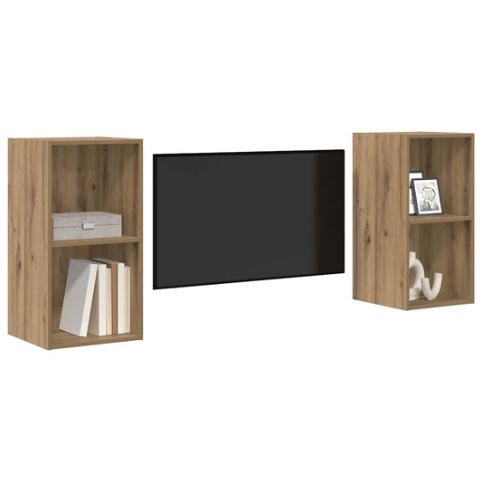 TV Cabinet Set Wall-mounted 2 pcs Artisan Oak 37 x 37 x 72 cm