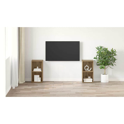 TV Cabinet Set Wall-mounted 2 pcs Artisan Oak 37 x 35 x 72 cm