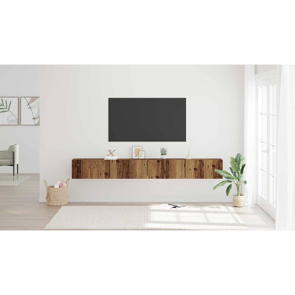 TV Cabinet Set 4 pcs Old Wood 60 x 30 x 30 cm Engineered Wood